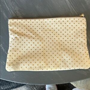 Monserat De Lucca Cream Polka Dot Cosmetic Bag